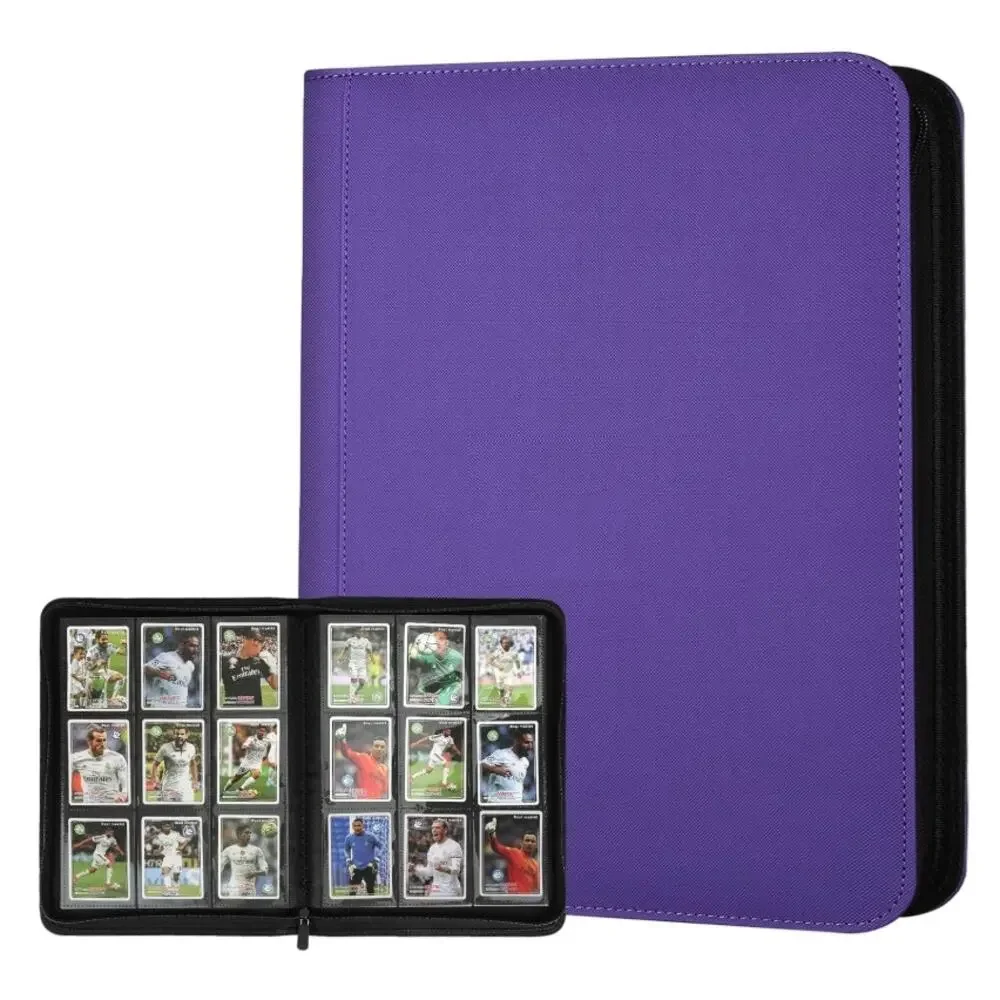 360-Card 9-Pocket Trading Card Binder Side Loading Zipper Album Purple NEW